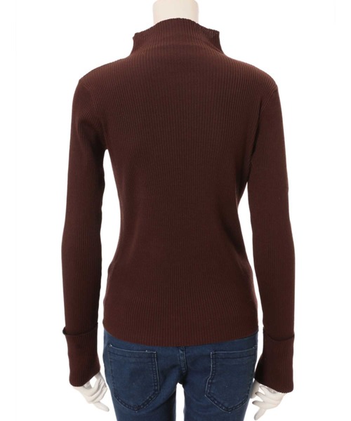 fifth（フィフス）の「ロールアップスリーブリブハイネック（ニット/セーター・レディース・ベージュ/ブルー/ブラウン・MEDIUM）」の7枚目の写真