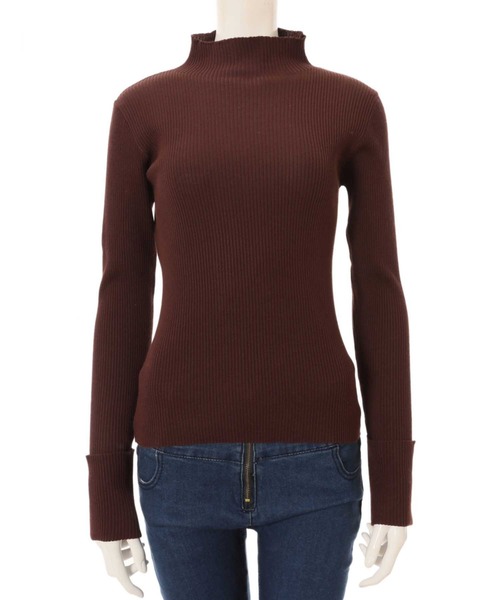 fifth（フィフス）の「ロールアップスリーブリブハイネック（ニット/セーター・レディース・ベージュ/ブルー/ブラウン・MEDIUM）」の13枚目の写真