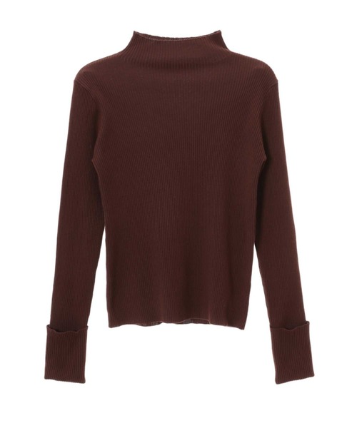 fifth（フィフス）の「ロールアップスリーブリブハイネック（ニット/セーター・レディース・ベージュ/ブルー/ブラウン・MEDIUM）」の4枚目の写真