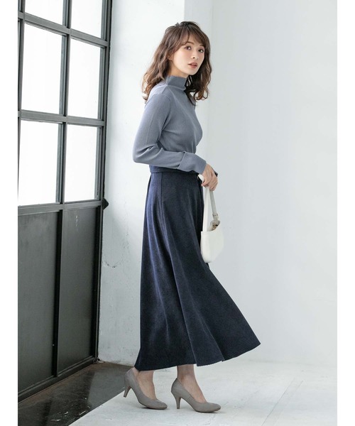 fifth（フィフス）の「ロールアップスリーブリブハイネック（ニット/セーター・レディース・ベージュ/ブルー/ブラウン・MEDIUM）」の15枚目の写真