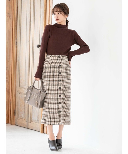 fifth（フィフス）の「ロールアップスリーブリブハイネック（ニット/セーター・レディース・ベージュ/ブルー/ブラウン・MEDIUM）」の9枚目の写真