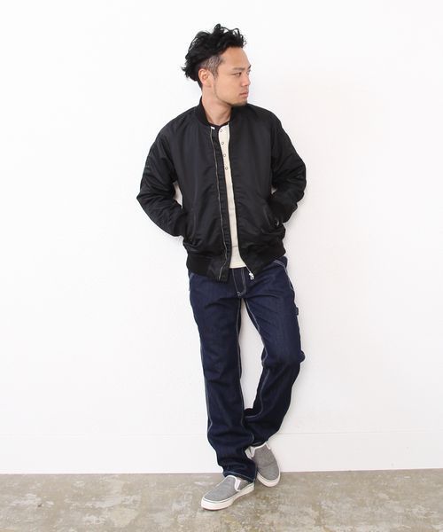 coen（コーエン）の「MA-1 フライトジャケット（ミリタリージャケット・メンズ・オリーブ/ブラック・LARGE/MEDIUM/X-LARGE/SMALL）」の5枚目の写真