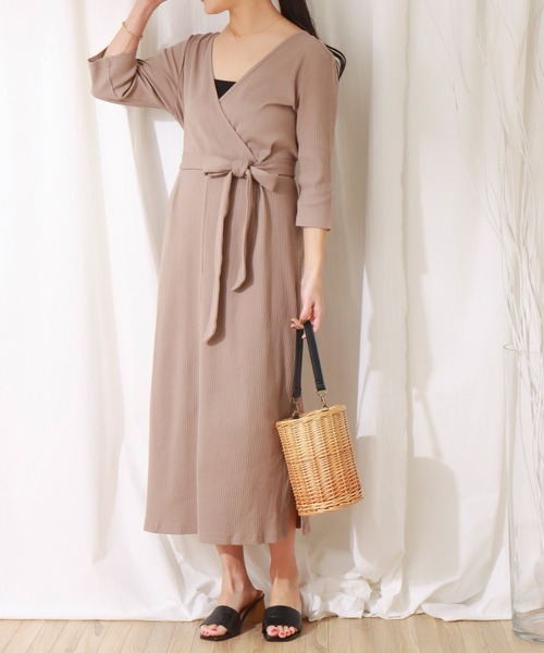 libelle more(リベル モア)の「ランダムテレコカシュクール2WAYワンピース(ワンピース・レディース・ブラック/ネイビー/モカ・M/L)」の2枚目の写真