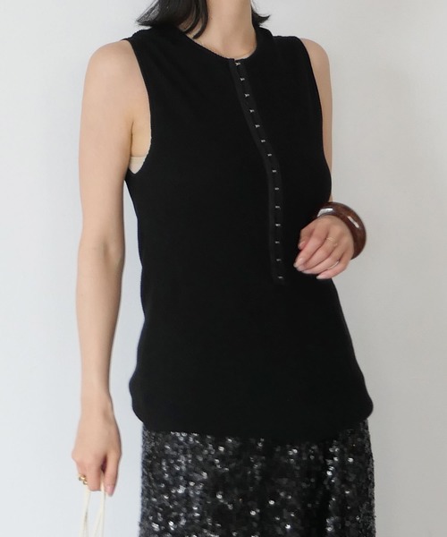 Akte アクテ の フロントスナップサーマルタンクトップ Tシャツ カットソー Wear