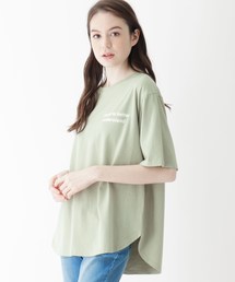 SHOO・LA・RUE | 【M-LL】綿天竺裾ラウンド五分袖T(Tシャツ/カットソー)