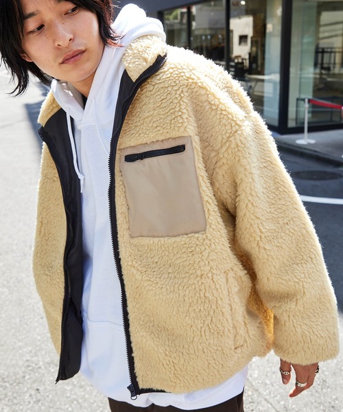 ボアフリース Mono Mart モノマート のファッション ボンディング ブルゾン21winter ブルゾン ボンディング ジャケット アウター ビッグシルエット オンラインショップ の ブルゾン