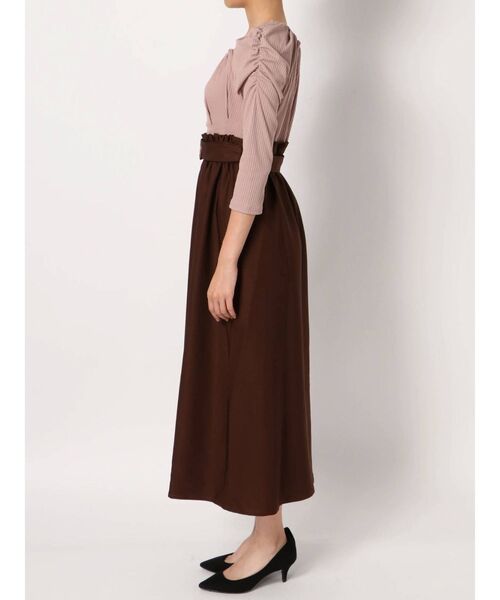 dazzlin（ダズリン）の「ハイウエストコンビワンピース（ワンピース・レディース・ブラック/ブラウン/モカ・FREE）」の12枚目の写真