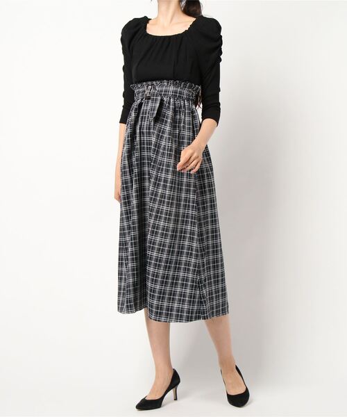 dazzlin（ダズリン）の「ハイウエストコンビワンピース（ワンピース・レディース・ブラック/ブラウン/モカ・FREE）」の8枚目の写真