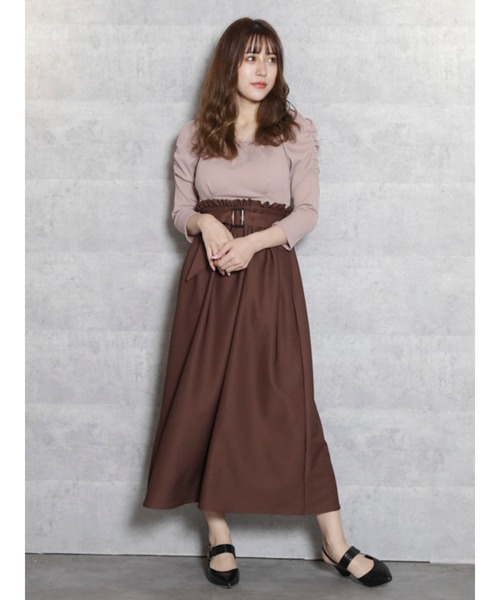 dazzlin（ダズリン）の「ハイウエストコンビワンピース（ワンピース・レディース・ブラック/ブラウン/モカ・FREE）」の11枚目の写真