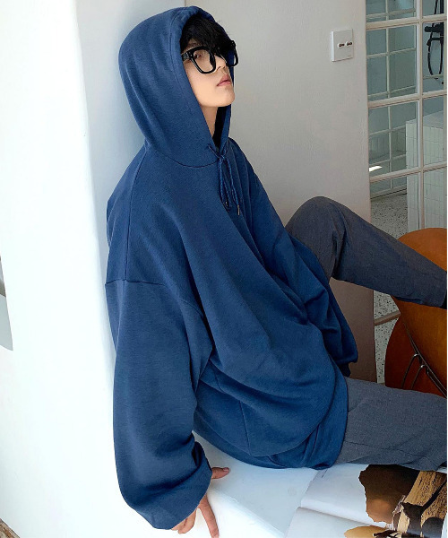 neos(ネオス)の「【neos -addictive design-】ビッグシルエット 裏シャギー 裏起毛 ファー プルパーカー(パーカー・メンズ・ブラック/ブラウン/ブルー/ワインレッド・MEDIUM/LARGE)」の3枚目の写真