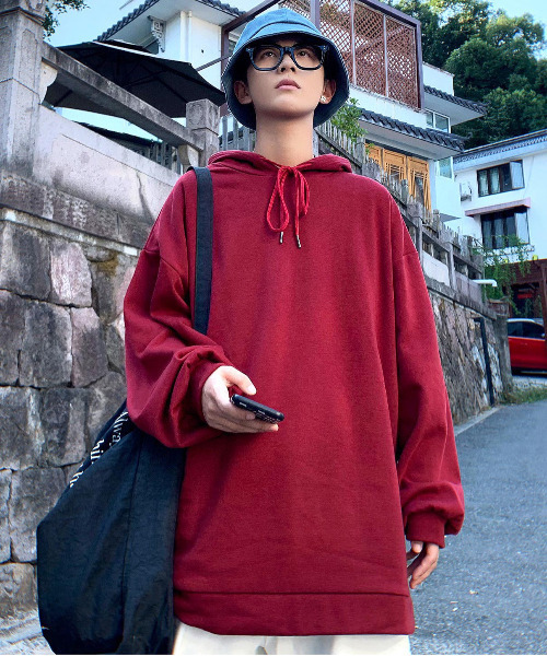 neos(ネオス)の「【neos -addictive design-】ビッグシルエット 裏シャギー 裏起毛 ファー プルパーカー(パーカー・メンズ・ブラック/ブラウン/ブルー/ワインレッド・MEDIUM/LARGE)」の4枚目の写真