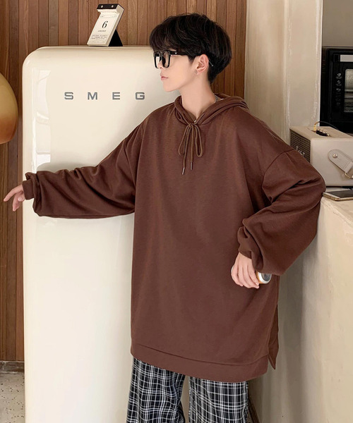 neos(ネオス)の「【neos -addictive design-】ビッグシルエット 裏シャギー 裏起毛 ファー プルパーカー(パーカー・メンズ・ブラック/ブラウン/ブルー/ワインレッド・MEDIUM/LARGE)」の17枚目の写真