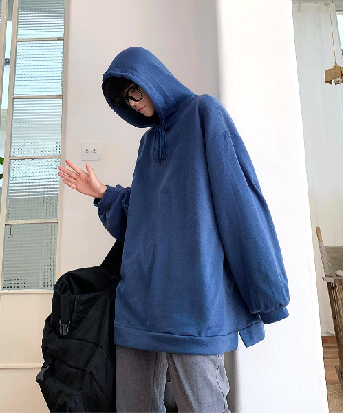 neos(ネオス)の「【neos -addictive design-】ビッグシルエット 裏シャギー 裏起毛 ファー プルパーカー(パーカー・メンズ・ブラック/ブラウン/ブルー/ワインレッド・MEDIUM/LARGE)」の20枚目の写真