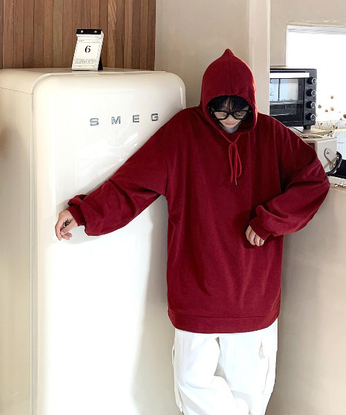 neos(ネオス)の「【neos -addictive design-】ビッグシルエット 裏シャギー 裏起毛 ファー プルパーカー(パーカー・メンズ・ブラック/ブラウン/ブルー/ワインレッド・MEDIUM/LARGE)」の6枚目の写真