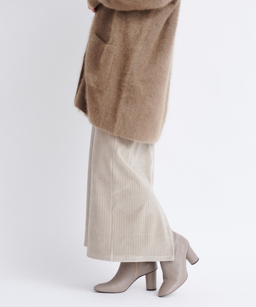 DouDou（ドゥドゥ）の「コーデュロイジャージースカート（スカート・レディース・ブラック/グレイッシュベージュ/ボルドー・FREE）」の3枚目の写真