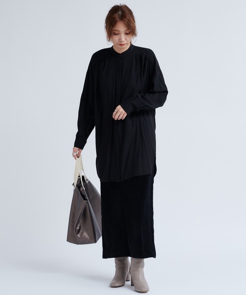 DouDou（ドゥドゥ）の「コーデュロイジャージースカート（スカート・レディース・ブラック/グレイッシュベージュ/ボルドー・FREE）」の18枚目の写真