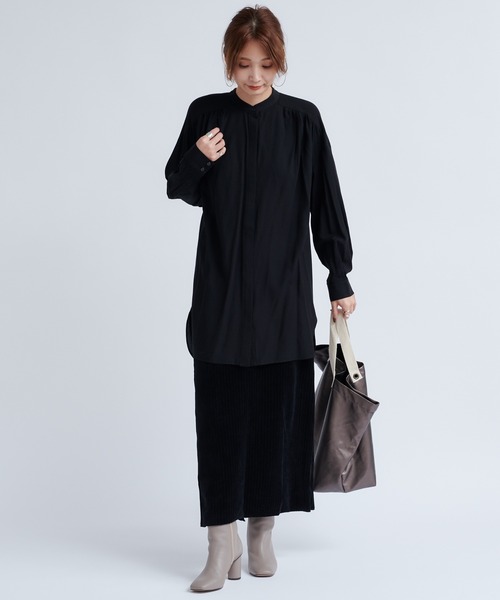 DouDou（ドゥドゥ）の「コーデュロイジャージースカート（スカート・レディース・ブラック/グレイッシュベージュ/ボルドー・FREE）」の14枚目の写真