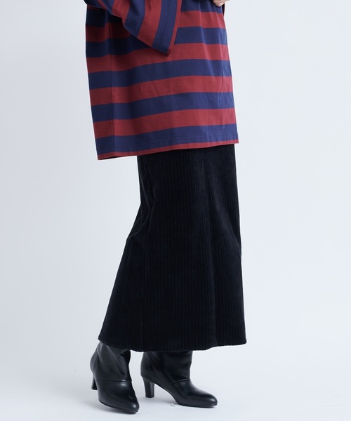 DouDou（ドゥドゥ）の「コーデュロイジャージースカート（スカート・レディース・ブラック/グレイッシュベージュ/ボルドー・FREE）」の19枚目の写真