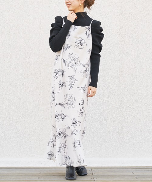 100 の保証 ラインフラワーキャミワンピース Www Yangxlab Com