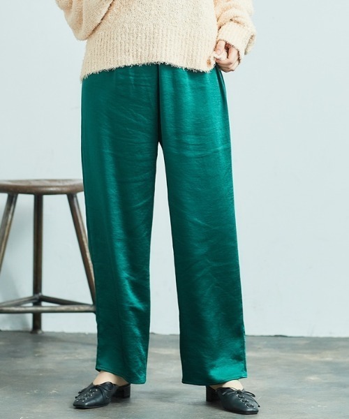 cepo（セポ）の「カラーサテンイージーパンツ（その他パンツ・レディース・ブラック/ベージュ/グレー/ブルー/グリーン/モカ・M）」の6枚目の写真