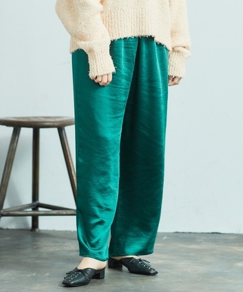 cepo（セポ）の「カラーサテンイージーパンツ（その他パンツ・レディース・ブラック/ベージュ/グレー/ブルー/グリーン/モカ・M）」の7枚目の写真