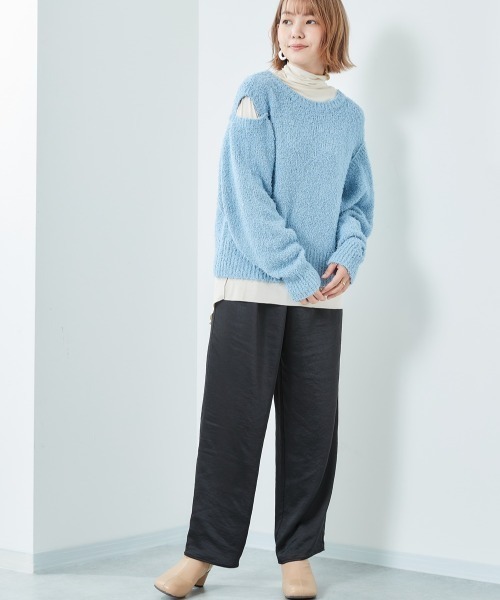 cepo（セポ）の「カラーサテンイージーパンツ（その他パンツ・レディース・ブラック/ベージュ/グレー/ブルー/グリーン/モカ・M）」の17枚目の写真