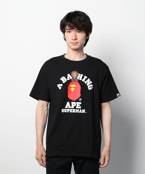 A BATHING APE(アベイシングエイプ)の「BAPE X DC BABY MILO SUPERMAN COLLEGE TEE M(Tシャツ/カットソー・メンズ・ホワイト/ブラック・MEDIUM/XX-LARGE/X-LARGE/SMALL/LARGE)」の8枚目の写真
