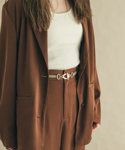 SMELLY(スメリー)の「バックスライドベルト(ベルト・レディース・ブラック/ベージュ系その他・-)」の4枚目の写真