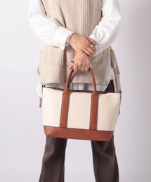 フェイクレザーインポーチトートバッグ