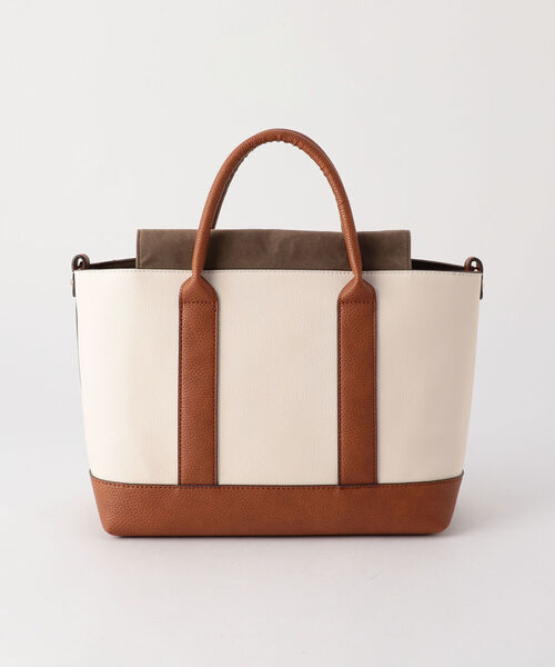 fredy repit（フレディレピ）の「フェイクレザーインポーチトートバッグ（トートバッグ・レディース・ブラック/キャメル・FREE）」の4枚目の写真