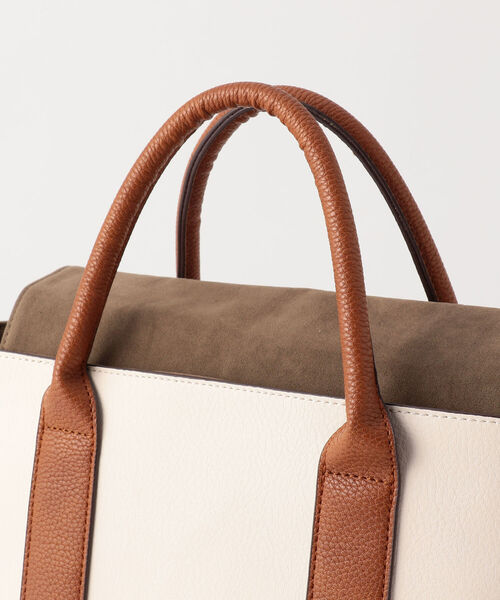 fredy repit（フレディレピ）の「フェイクレザーインポーチトートバッグ（トートバッグ・レディース・ブラック/キャメル・FREE）」の6枚目の写真