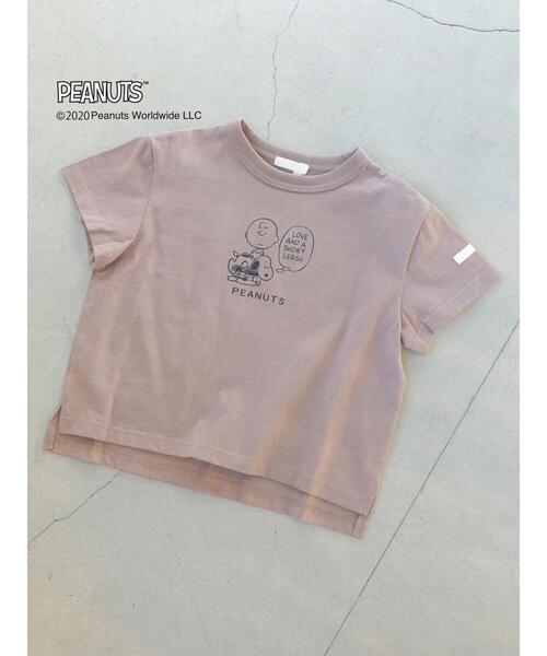 koe（コエ）の「PEANUTS Charlie Brown Tシャツ＊（Tシャツ/カットソー・キッズ・ベージュ/パープル/ブルー/グリーン・140/110cm/120cm/130cm）」の5枚目の写真