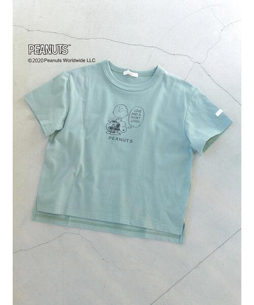 koe（コエ）の「PEANUTS Charlie Brown Tシャツ＊（Tシャツ/カットソー・キッズ・ベージュ/パープル/ブルー/グリーン・140/110cm/120cm/130cm）」の6枚目の写真
