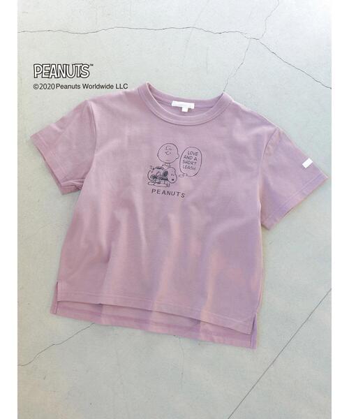 koe（コエ）の「PEANUTS Charlie Brown Tシャツ＊（Tシャツ/カットソー・キッズ・ベージュ/パープル/ブルー/グリーン・140/110cm/120cm/130cm）」の8枚目の写真