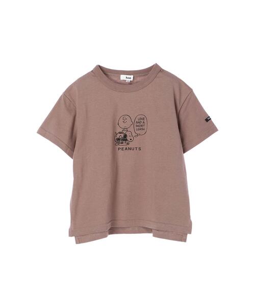 koe（コエ）の「PEANUTS Charlie Brown Tシャツ＊（Tシャツ/カットソー・キッズ・ベージュ/パープル/ブルー/グリーン・140/110cm/120cm/130cm）」の14枚目の写真