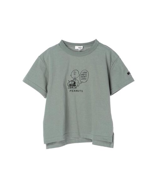 koe（コエ）の「PEANUTS Charlie Brown Tシャツ＊（Tシャツ/カットソー・キッズ・ベージュ/パープル/ブルー/グリーン・140/110cm/120cm/130cm）」の15枚目の写真