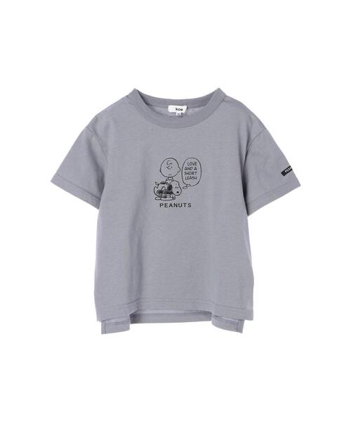 koe（コエ）の「PEANUTS Charlie Brown Tシャツ＊（Tシャツ/カットソー・キッズ・ベージュ/パープル/ブルー/グリーン・140/110cm/120cm/130cm）」の16枚目の写真