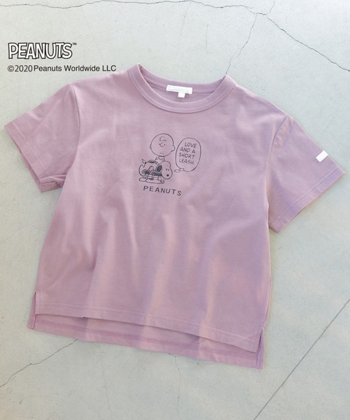 koe（コエ）の「PEANUTS Charlie Brown Tシャツ＊（Tシャツ/カットソー・キッズ・ベージュ/パープル/ブルー/グリーン・140/110cm/120cm/130cm）」の4枚目の写真