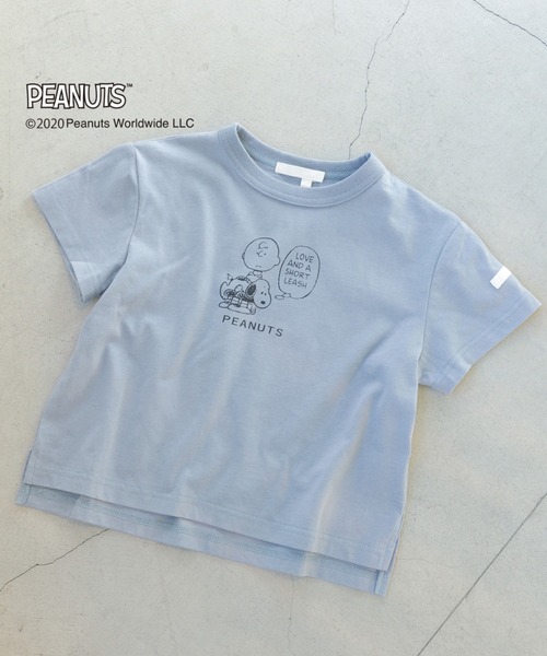 koe（コエ）の「PEANUTS Charlie Brown Tシャツ＊（Tシャツ/カットソー・キッズ・ベージュ/パープル/ブルー/グリーン・140/110cm/120cm/130cm）」の3枚目の写真