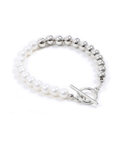 Figments(フィグメンツ)の「ボールチェーン&パールブレスレット(ブレスレット・レディース・シルバー・FREE)」の2枚目の写真