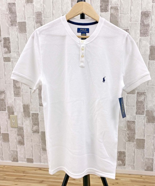 POLO RALPH LAUREN（ポロ ラルフ ローレン）の「サーマル ワッフル ヘンリーネック 半袖 Tシャツ（Tシャツ/カットソー・メンズ・ホワイト/ブラック/グレー/チャコール/ナチュラル/ネイビー・M/L/S）」の2枚目の写真
