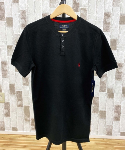 POLO RALPH LAUREN（ポロ ラルフ ローレン）の「サーマル ワッフル ヘンリーネック 半袖 Tシャツ（Tシャツ/カットソー・メンズ・ホワイト/ブラック/グレー/チャコール/ナチュラル/ネイビー・M/L/S）」の3枚目の写真