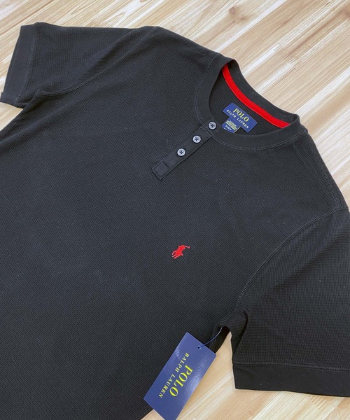 POLO RALPH LAUREN（ポロ ラルフ ローレン）の「サーマル ワッフル ヘンリーネック 半袖 Tシャツ（Tシャツ/カットソー・メンズ・ホワイト/ブラック/グレー/チャコール/ナチュラル/ネイビー・M/L/S）」の15枚目の写真