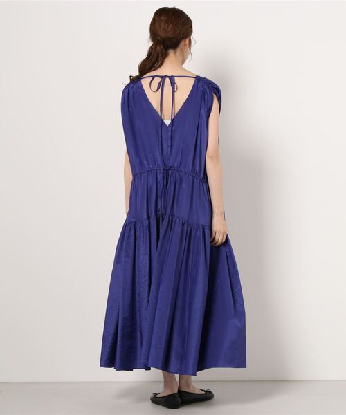RITO（リト）の「RITO（リト）Vネックドレス（ワンピース・レディース・ブルー/ベージュ・36）」の4枚目の写真