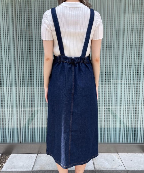 titty＆Co. PETIT（ティティアンドコープティ）の「【titty&Co.PETIT】デニムミディジャンスカ（ジャンパースカート・レディース・インディゴブルー・SMALL/MEDIUM）」の6枚目の写真