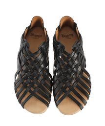 【ぽちこ】ビアンカ メッシュレザーフラットサンダル 新品未使用 サイズ38 BIANCA(ビアンカ)の「【BIANCA)レザーメッシュサンダル