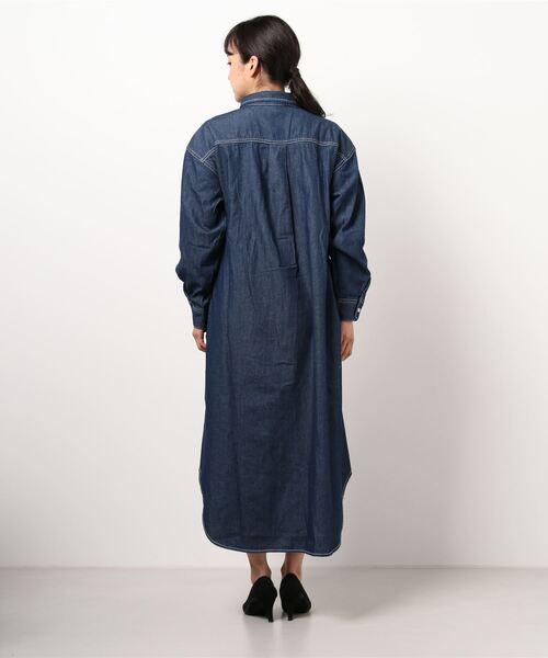 Emma（SELECT LEVERY）（エマ セレクトリベリー）の「(Emma)デニムシャツワンピース（シャツワンピース・レディース・ネイビー/ブルー/グレー・MEDIUM）」の4枚目の写真