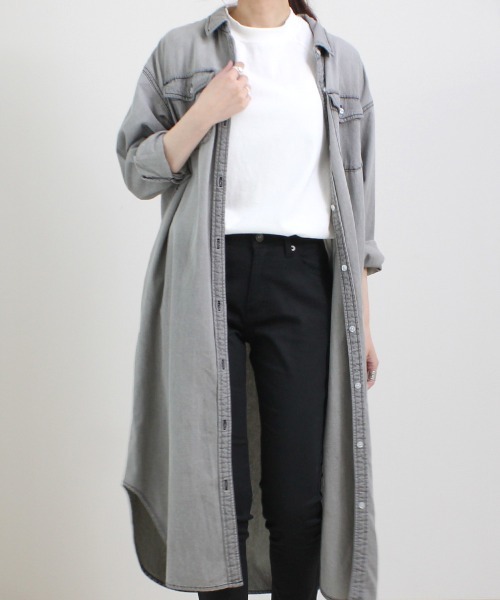 Emma（SELECT LEVERY）（エマ セレクトリベリー）の「(Emma)デニムシャツワンピース（シャツワンピース・レディース・ネイビー/ブルー/グレー・MEDIUM）」の6枚目の写真