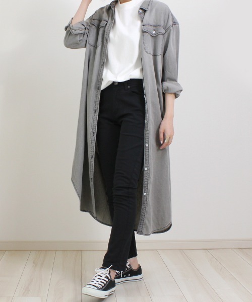 Emma（SELECT LEVERY）（エマ セレクトリベリー）の「(Emma)デニムシャツワンピース（シャツワンピース・レディース・ネイビー/ブルー/グレー・MEDIUM）」の8枚目の写真
