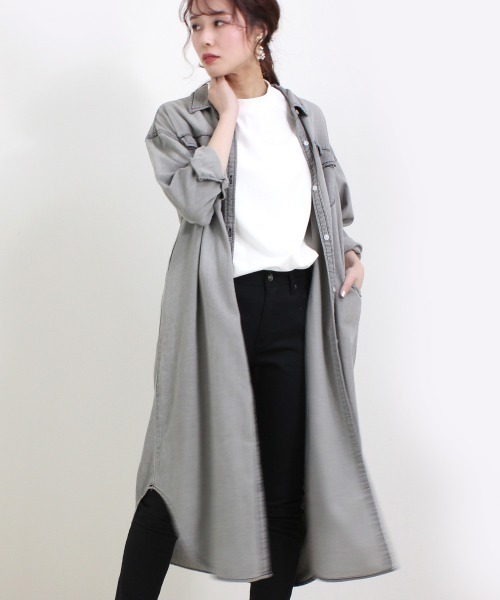 Emma（SELECT LEVERY）（エマ セレクトリベリー）の「(Emma)デニムシャツワンピース（シャツワンピース・レディース・ネイビー/ブルー/グレー・MEDIUM）」の9枚目の写真